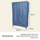 Storage Shelving Unit Cover, fits racks 48"W x 18"D x 72"H in Dusty Blue-3