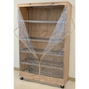 Storage Shelving Unit Cover, fits racks 48"W x 18"D x 72"H one side see through panel in Beige Khaki-4