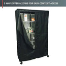 Storage Shelving Unit Cover, fits racks 48"W x 24"D x 72"H in Black-5