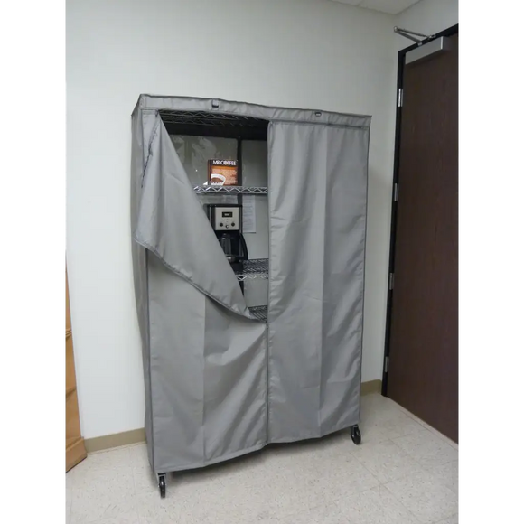 Storage Shelving Unit Cover, fits racks 60"W x 18"D x 72"H in Grey