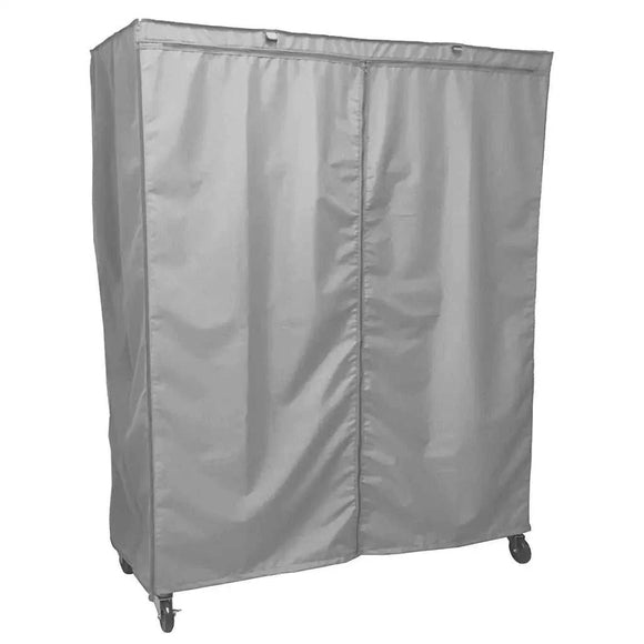 Storage Shelving Unit Cover, fits racks 60"W x 18"D x 72"H in Grey