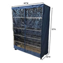 Storage Shelving Unit Cover, fits racks 60"W x 24"D x 72"H one side see through panel in Dusty Blue-2