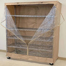 Storage Shelving Unit Cover, fits racks 60"W x 24"D x 72"H one side see through panel in Beige Khaki-3