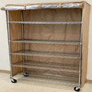Storage Shelving Unit Cover, fits racks 60"W x 24"D x 72"H one side see through panel in Beige Khaki-4