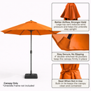 9ft Market Patio Umbrella 6 Rib Replacement Canopy Terracotta-2
