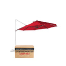10ft Cantilever Supported Bar Umbrella 8 Rib Replacement Canopy Red-1