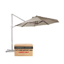 11 ft Cantilever Umbrella Replacement Canopy Supported Bar 8 Ribs Taupe-1