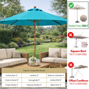 9ft Market Patio Umbrella 8 Rib Replacement Canopy Turquoise Olefin-6