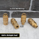 Hi-Flo Quick Connect Air Fittings | Plug & Coupler Kit - 1/4" NPT (Set of 12)-6