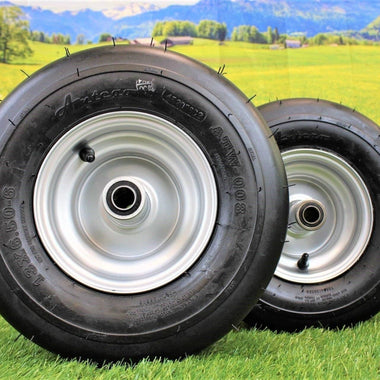 13x6.50-6 4 Ply Tire with 6x4.5 Wheel Assembly (Set of 2)  Hustler Lawn Mower Part# 604717 ; Raptor SD 54" & 60".